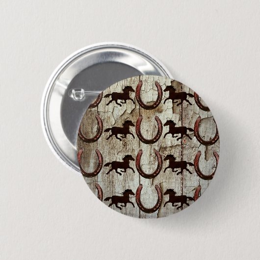 Pferdehufeisen auf Scheunen-hölzernen Button (Vorne & Hinten)
