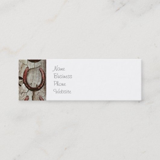 Pferdehufeisen auf Scheunen-hölzernen Mini Visitenkarte (Vorderseite)