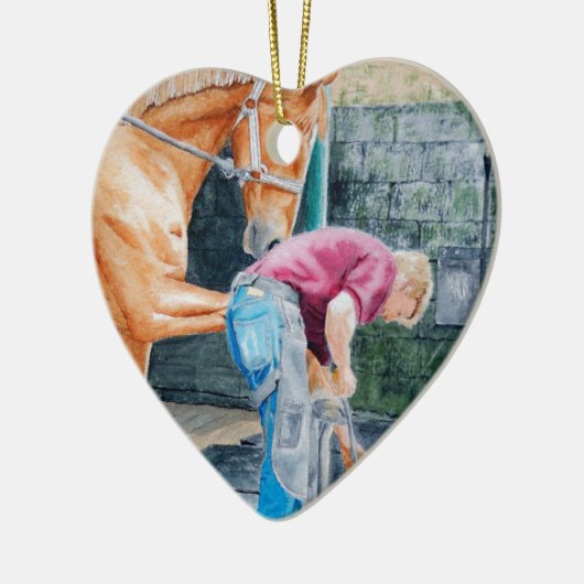 Pferdehufschmied Keramikornament (Links)