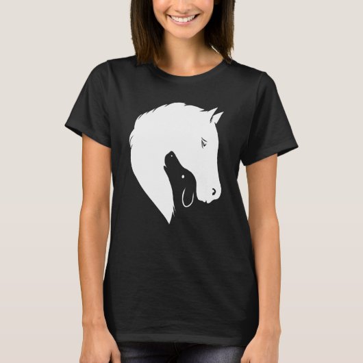 Pferdehunde Silhouette Pferdekaninchen T-Shirt (Vorderseite)
