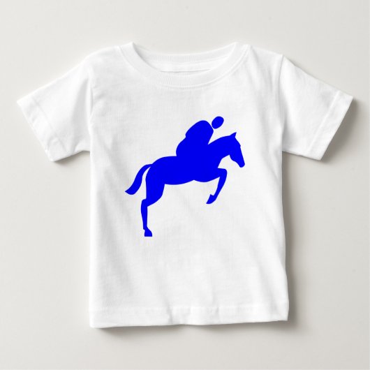 Pferdehüpfen - Blau Baby T-shirt (Vorderseite)