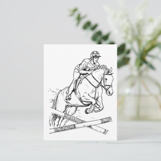 Pferdehüpfen Postkarte (Stehend Vorderseite)