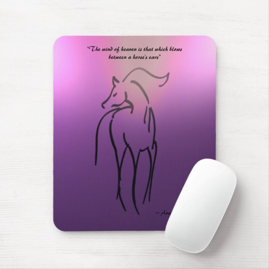 Pferdeillustration Mousepad - arabisches Zitat (Mit Mouse)
