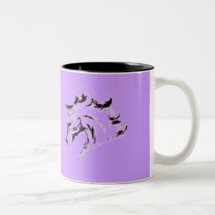Pferdeillustrations-Tasse - Tanz-Zitat Zweifarbige Tasse