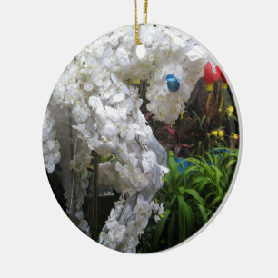 Pferdejahr   春 節 馬 ... Thema chinesische Blume Keramik Ornament