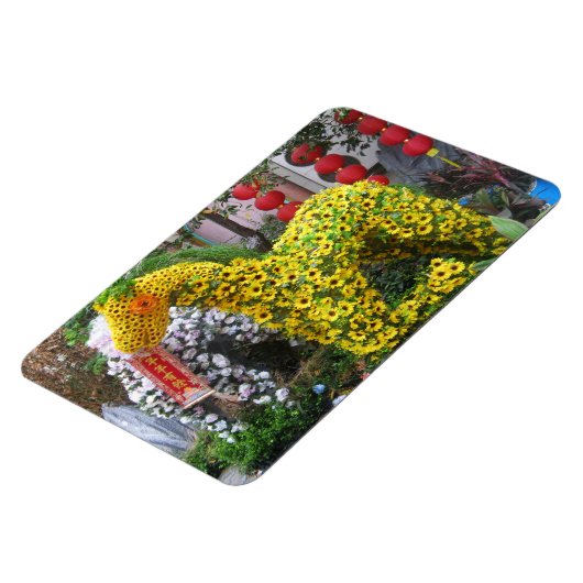 Pferdejahr | 春 節 馬 ... Thema chinesische Blume Magnet (Linke Seite)
