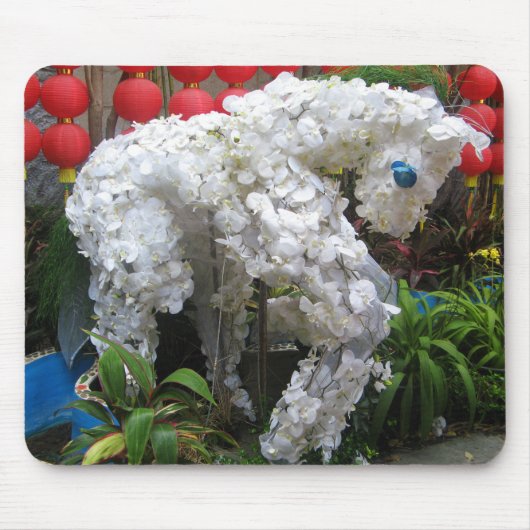 Pferdejahr | 春 節 馬 ... Thema chinesische Blume Mousepad (Vorne)