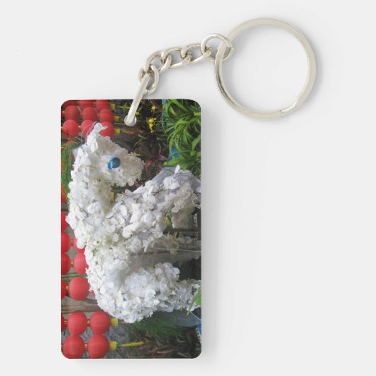 Pferdejahr | 春 節 馬 ... Thema chinesische Blume Schlüsselanhänger (Rückseite)