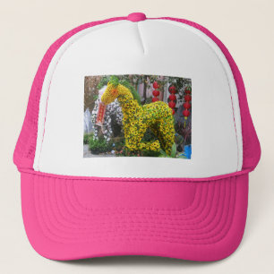 Pferdejahr 春 節 馬 ... Thema chinesische Blume Truckerkappe