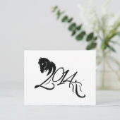 Pferdejahr 2014 feiertagspostkarte (Stehend Vorderseite)