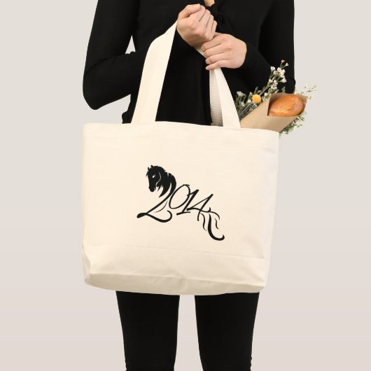 Pferdejahr 2014 jumbo stoffbeutel (Vorderseite (Produkt))