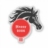 Pferdejahr 2026 aufkleber (Vorderseite)