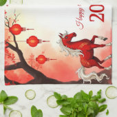 Pferdejahr 2026 geschirrtuch (Gefaltet)