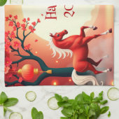 Pferdejahr 2026 geschirrtuch (Gefaltet)