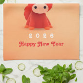 Pferdejahr 2026 geschirrtuch (Gefaltet)