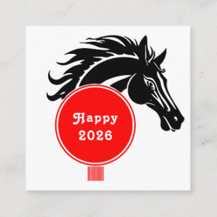 Pferdejahr 2026 - Kalender Quadratische Visitenkarte
