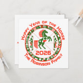 Pferdejahr 2026 karte (Vorderseite/Rückseite Beispiel)