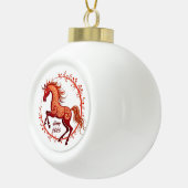 Pferdejahr 2026 keramik Kugel-Ornament (Rechts)