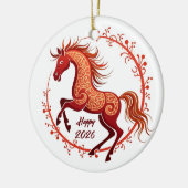 Pferdejahr 2026 keramik ornament (Links)