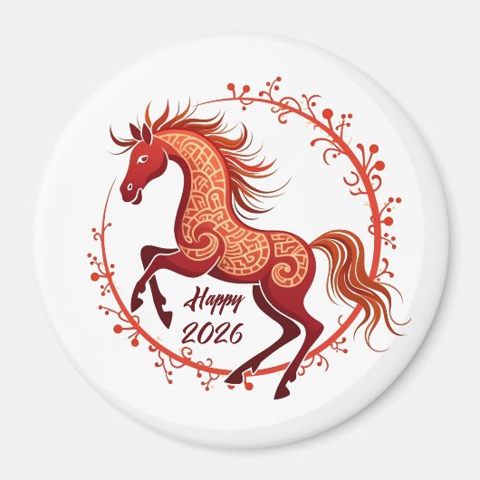 Pferdejahr 2026 magnet (Vorne)