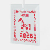 Pferdejahr 2026 ornament aus glas (Vorderseite links)