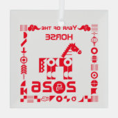 Pferdejahr 2026 ornament aus glas (Rückseite)