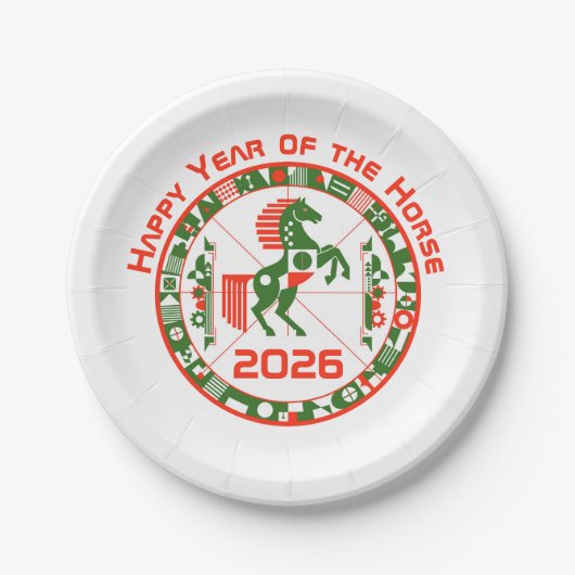 Pferdejahr 2026 pappteller (Vorderseite)