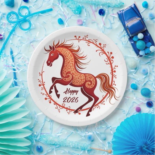 Pferdejahr 2026 pappteller (Party)