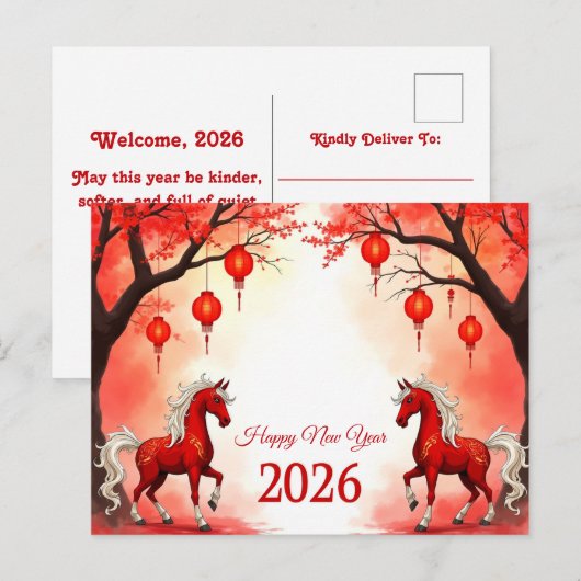 Pferdejahr 2026 postkarte (Vorne/Hinten)