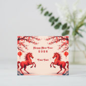 Pferdejahr 2026 postkarte (Stehend Vorderseite)