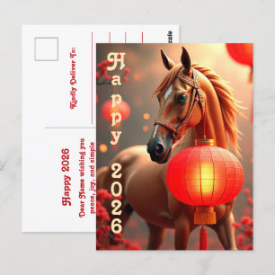Pferdejahr 2026 postkarte