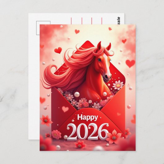 Pferdejahr 2026 postkarte (Vorne/Hinten)