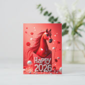 Pferdejahr 2026 postkarte (Stehend Vorderseite)