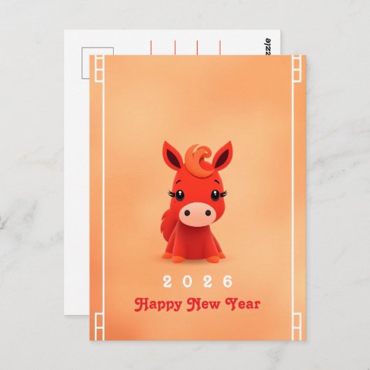 Pferdejahr 2026 postkarte (Vorne/Hinten)