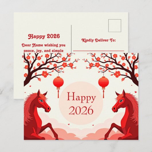 Pferdejahr 2026 postkarte (Vorne/Hinten)