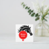 Pferdejahr 2026 quadratische visitenkarte (Stehend Vorderseite)