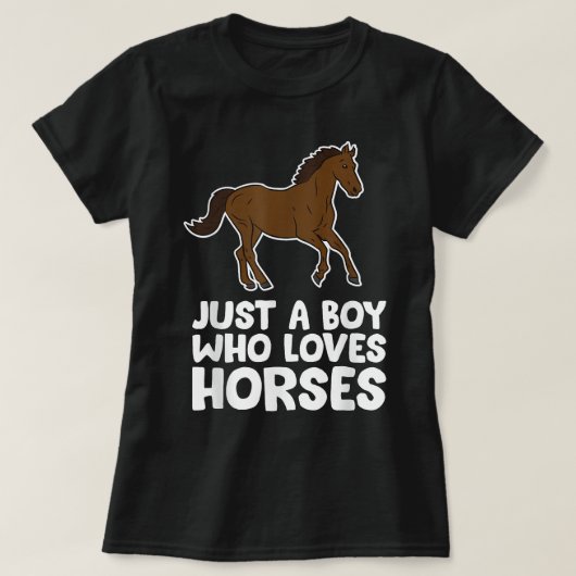 Pferdejunge, einfach ein Junge, der Pferde liebt T-Shirt (Design vorne)