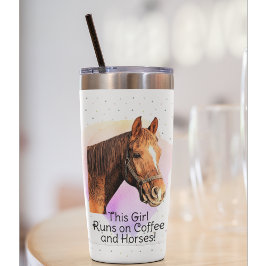 Pferdekaffee Reittier Rosa Niedliches Pony Thermobecher