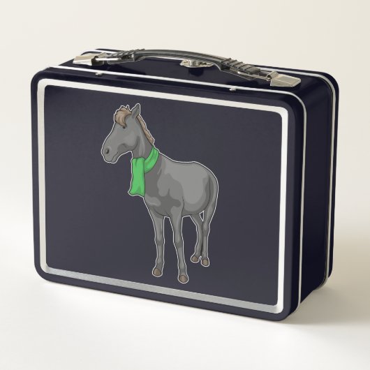 Pferdekarf Metall Brotdose (Rückseite)