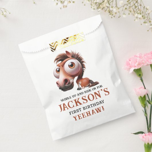 Pferdekarikaturen 1. Geburtstag Party Geschenktütchen (Versiegelt)
