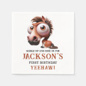 Pferdekarikaturen 1. Geburtstag Party Serviette (Vorderseite)