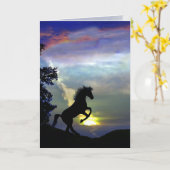 Pferdekarte Beileid Karte (Gelbe Blume)