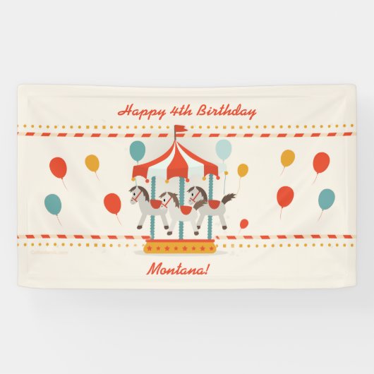 Pferdekarussell-Fahne Banner (Horizontal)