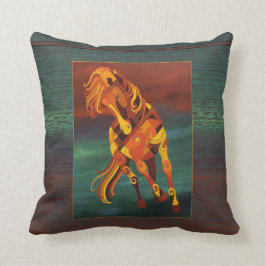 Pferdekissen-Kastanien-Pferd in der Orange und im Kissen