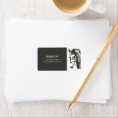 Pferdekizze in Grau und Weiß Adressaufkleber (Insitu)