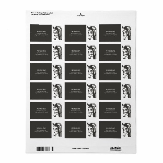 Pferdekizze in Grau und Weiß Adressaufkleber (Vorne)