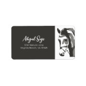 Pferdekizze in Grau und Weiß Adressaufkleber (Vorne)