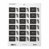 Pferdekizze in Grau und Weiß Adressaufkleber (Vorne)