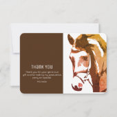 Pferdekizze Moderner Grauer und Weißer Abschluss a Dankeskarte (Vorderseite)