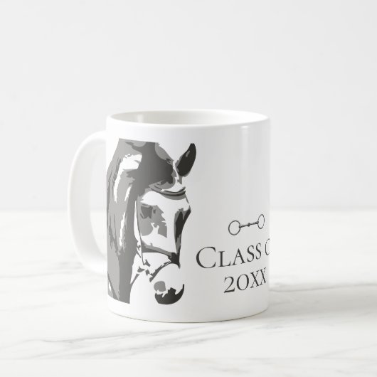 Pferdekizze, Snaffle Bit Gray Abschluss Class Kaffeetasse (Vorderseite Links)